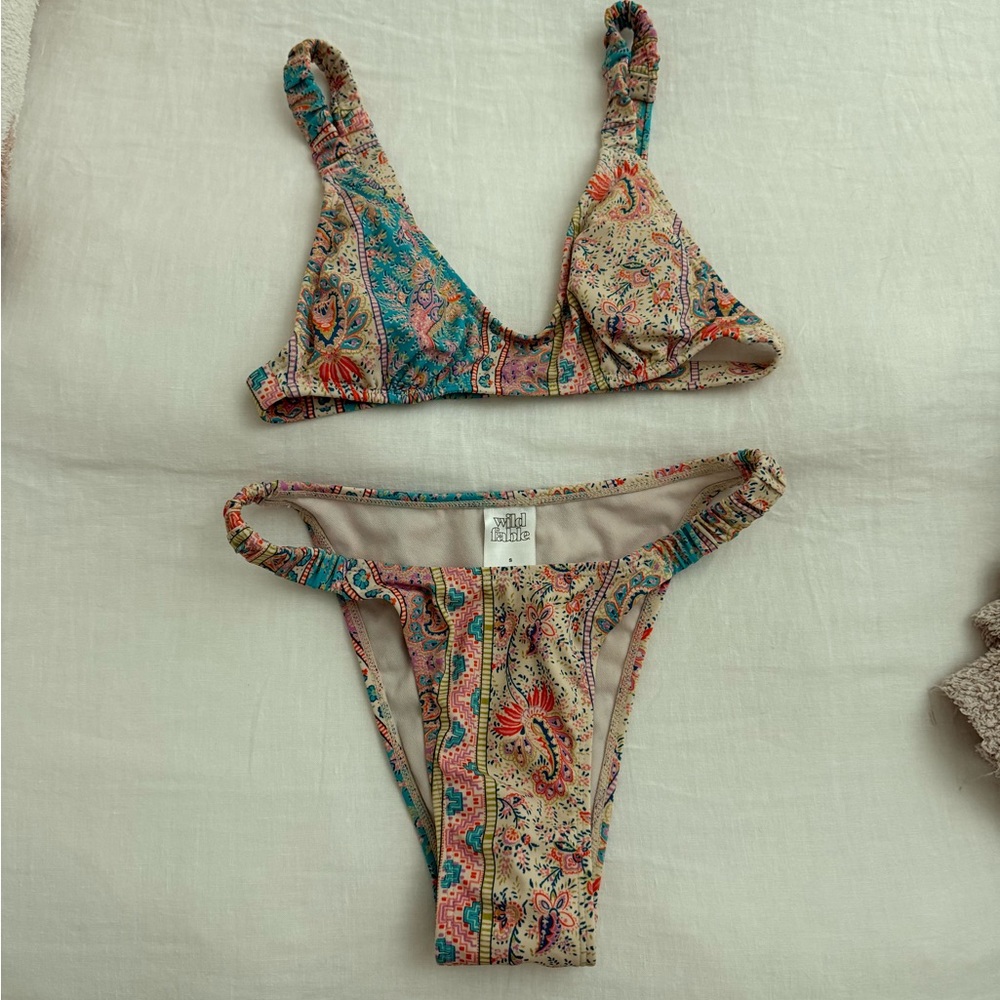 Target Paisley Print Bikini in Beige and Teal
